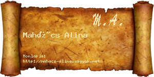 Mahács Alina névjegykártya